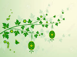 images Easter green tree and eggs