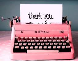 images pink typewriter thank you