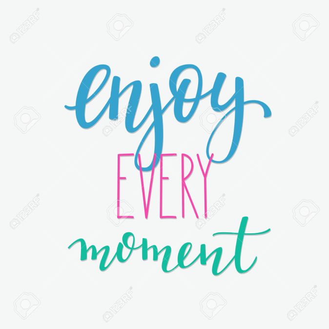 Enjoy every moment quote sign vector typography